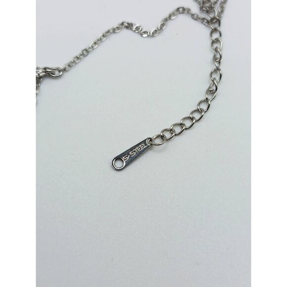 Stainless Steel Butterfly Necklace with CZ Stones, 16+2 Inch Adjustable - Picture 3 of 3